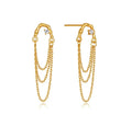 Milskye Fashion Fine Jewelry for Girls 925 Silver 18k Yellow Gold Dangly Chain Earrings