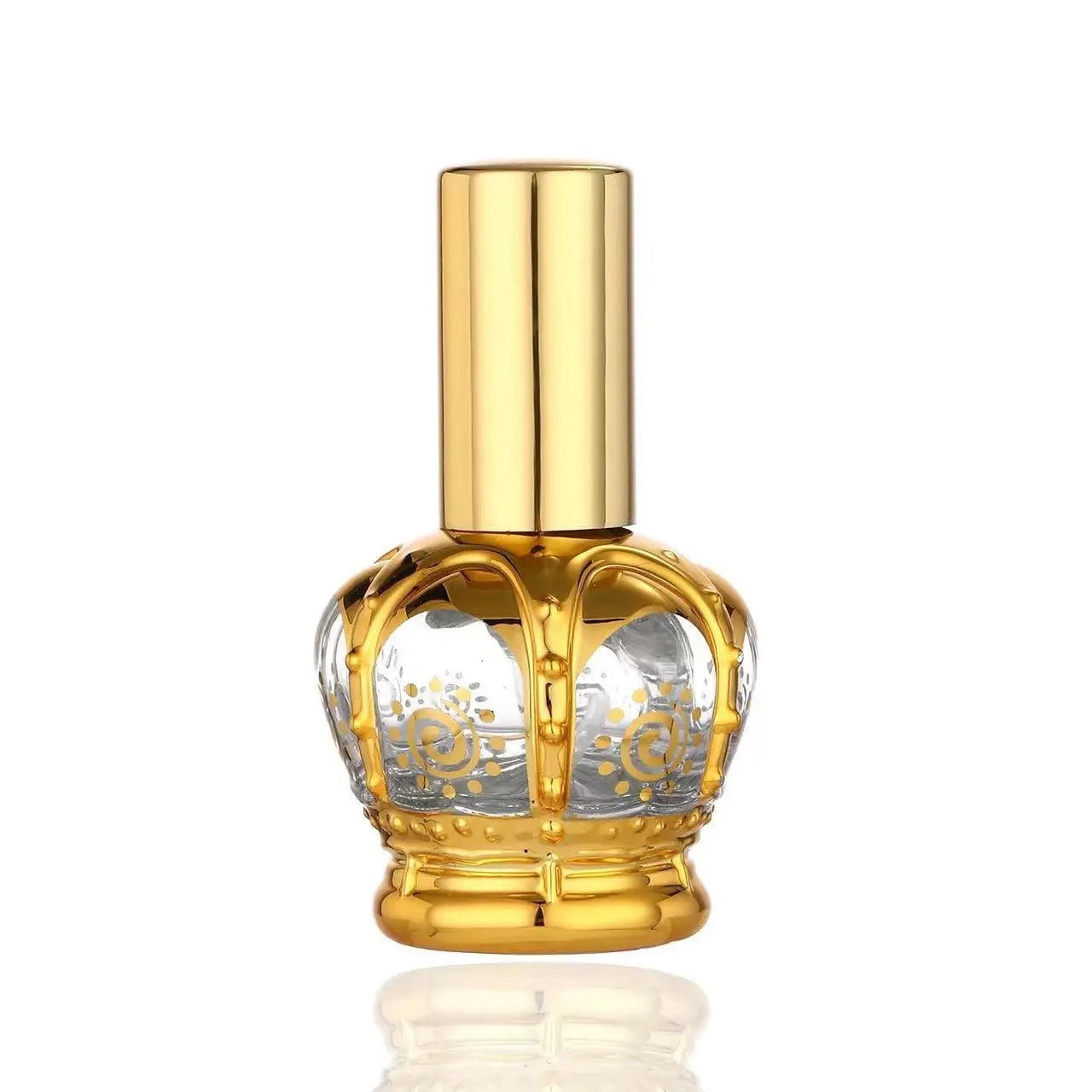 Luxury Empty 15ml Arabic Golden Crown Shaped Perfume Spray Bottle Travel Sized Perfume Bottles