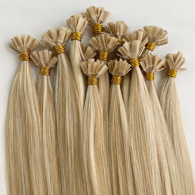 Full Cuticle Aligned Long Lasting K Tip Virgin Human Hair Double Drawn New Balayage Color K Tip Hair Extension