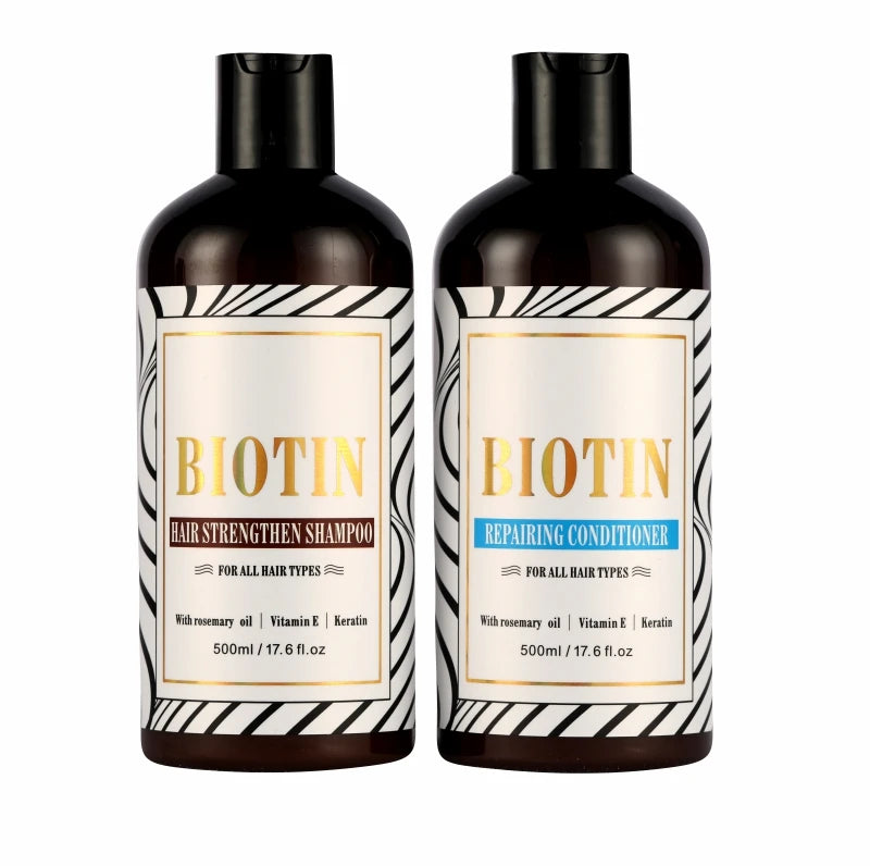 Best Price Natural Herbal Keratin Liquid Anti Hair Loss Biotin Shampoo and Conditioner Set