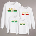 100% Cotton Custom Logo Crewneck Sweaters for Family King Child Oversized Loose Casual Winter Letter Matching Sweatshirts