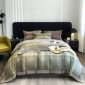 Hot Selling Green 100s Cotton Digital Printing Bed Linen Coverlets with 2 Soft Pillow Shams Duvet Cover Queen Size Bedding Set