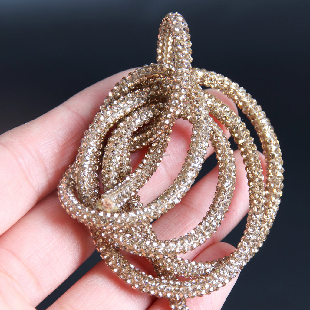 Crystal Yellow Crystal Diamond Water Rhinestones Glue-On Hoodie Rope for Bags Garments Shoes