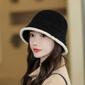 Winter New Hat Leisure Travel Colour Blocking Bucket Hat Ladies Outdoor Warm Fashion Wholesale