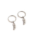 2025 F136 Titanium Feather Earrings G23 Nose Ring Gold Plated Unisex Body Piercing Jewelry for Engagement Weddings Closed Loop