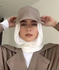 Baseball Cap Sport Hijab Solid Color Pearl Scarf Plus Cotton Baseball Cap Hijab Scarf