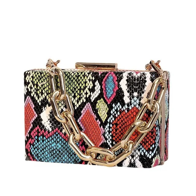 Retro Evening Party Bag Fashion Women PU Leather Chain Handbags Luxury Bags Small Flap Messenger Bags-Classic