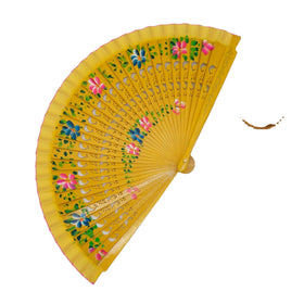 Traditional Spanish Folding Fan with Dancing Printing Hand-Folded Wood DIY Home Decoration Craft Gift for New Year Business Use