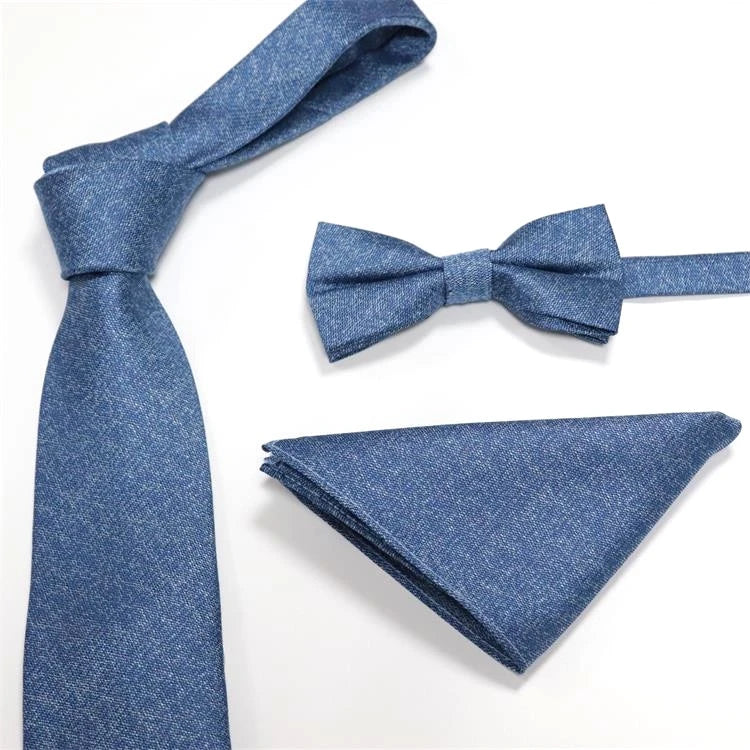 Hot Sale BOYI Brand Men's Fashion Necktie Gift Set Includes Bow Tie Pocket Square Made 100% Polyester Business Fast Delivery