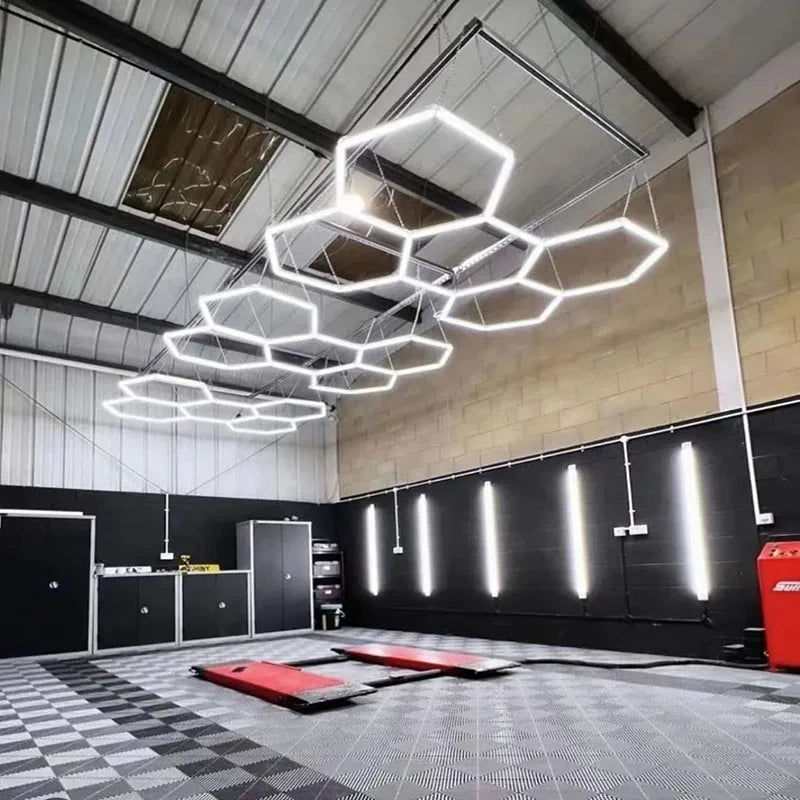 5 Hexagonal Light Led Hexagon Garage Lighting Honeycomb Garage Work Light for Car Showroom Detailing Shop