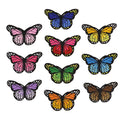100PCS Fashion Cloth Stickers Embroidered Clothing Handicraft Accessories Patches for Bags Shoes and Hats Butterfly Pattern