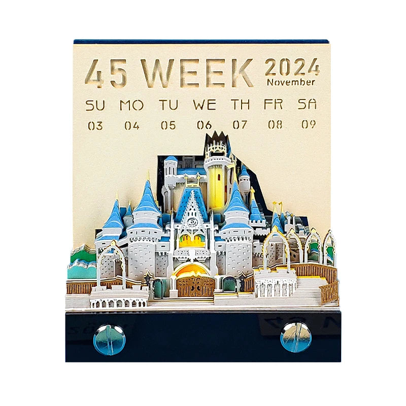 Calendar Custom 3D Memo Pad Block Fairy Castle Sticker Notepad Paper Crafts School Stationery Gift Items for Girl Birthday