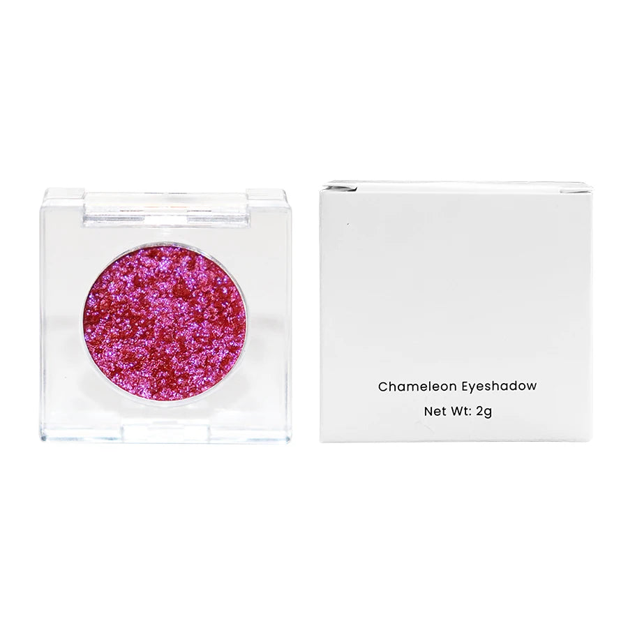 New Single Chameleon Eye Shadow Palette with Luminous Shimmer and Wet Glitter Smooth Duo Chrome Eyeshadow for Fair Skin