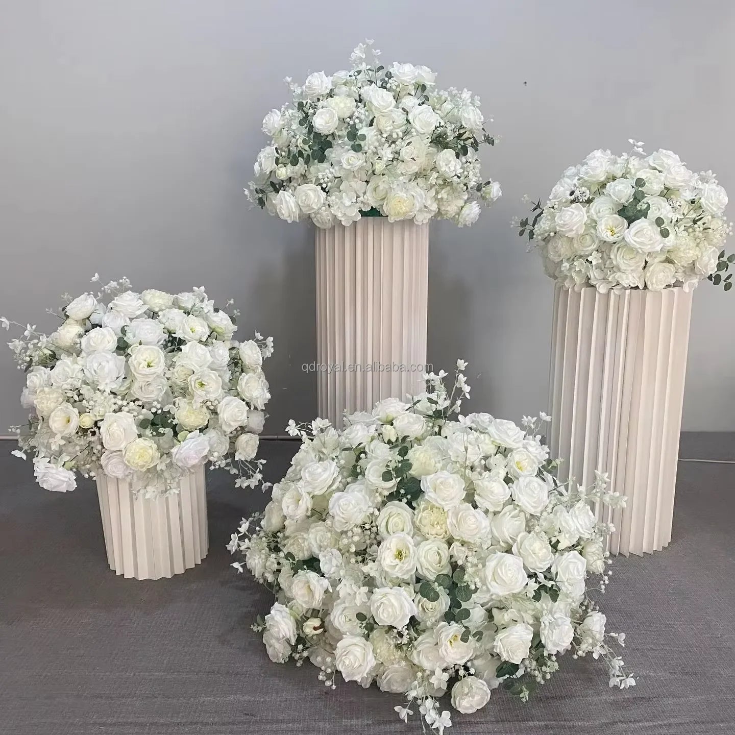 White Artificial Silk Baby Breath  Flower Ball Big Wedding Table Centerpiece Christmas Decor Realistic