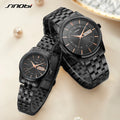 Sinobi 9832 Silver/Gold/Black Stainless Steel Band Classic Watches for Lovers Luxury Couple Watch Minimalist Pair Alloy Watches