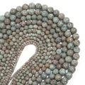 Natural Stone Blue Wheat and Rice Stone Handmade Semi-finished Loose Round Beads DIY Handmade Jewelry Bracelet Necklace Making