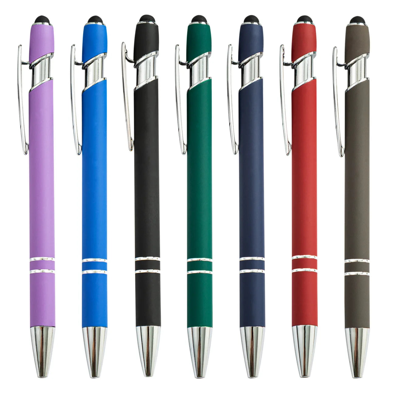 Promotional Customized Logo Rubber Coated Metal Touch Screen Stylus Pen Multifunctional Ballpoint Pen at an Economical Price