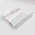 Durable 15x10.2 Inch Clear Acrylic Serving Tray Heat Bent Design Kitchen Organizer for Food Coffee Table Vanity-Sustainable