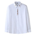 2023 Large Size Long-sleeved Shirt Men's Spring and Autumn Plus Size Business Casual Personality Shirt
