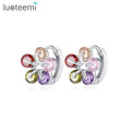 LUOTEEMI Korean Earring Fashion Clip New Elegant Trendy Hot Sale Small Tiny Flower Lady Earing for Girl