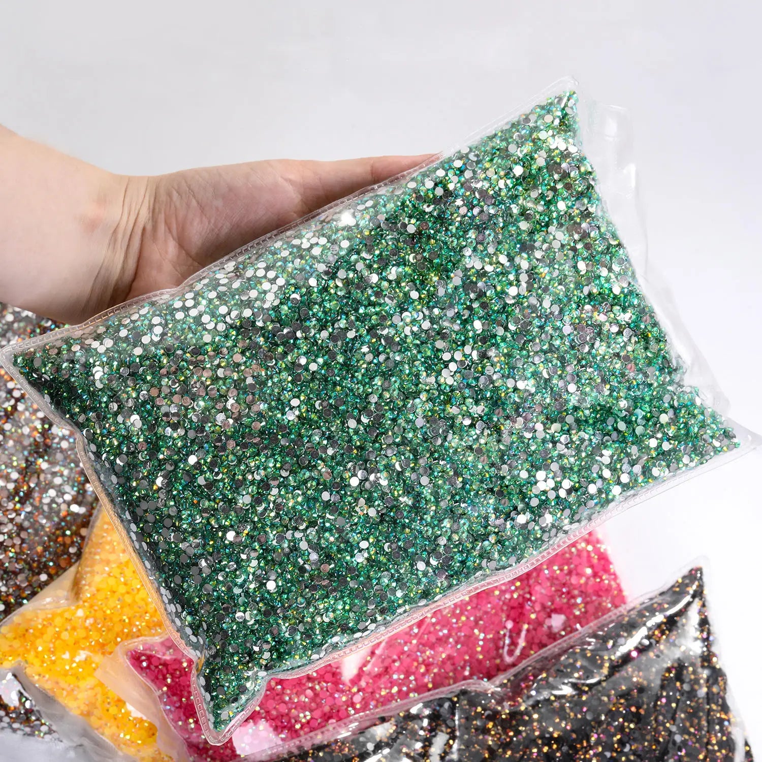 Xichuan Painted Flat Back Round 2-6 mm 24 ab Colors Non Hot Fix 3D Resin Gem Stone Rhinestones Beads Accessories for Garment