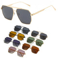 New Retro Large Metal Frame Double Bridge Vintage Oversized Square Sunglasses Classic Polarized Shades for Women