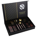 Best Selling Product Knife Spoon Fork Set Gold Dinner Cutlery 24pcs Stainless Steel Flatware Sets Cutery Set