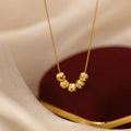 Fashion Simple Love Transfer Bead Pendant Gold Plated Clavicle Chain for Girls