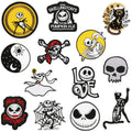 Hot Sales Bloodcurdling Style Embroidery Iron on Skull Patches for Clothes Bag Decoration