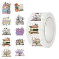 500Pcs Flowers Books Bookshelf Decor Roll Stickers 1 inch Love Reading Envelope Sealing Sticker