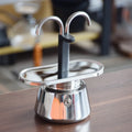 Wholesale 100ml ( 2 Cups ) Moka Pot With Double Head Portable Stainless Steel Espresso Stovetop Coffee Maker