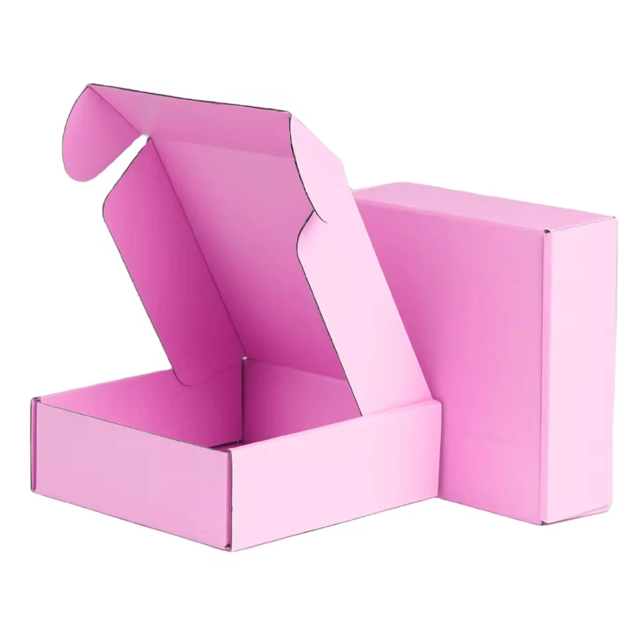 Custom Logo Pink Corrugated Mailer Boxes Cardboard Paper Packaging Boxes Mailing Postal Shipping Boxes