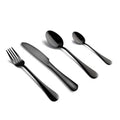 Modern Colored Matte Metal Silverware Stainless Steel Flatware Knife Fork Spoon Set Black Plated Cutlery with Pvd