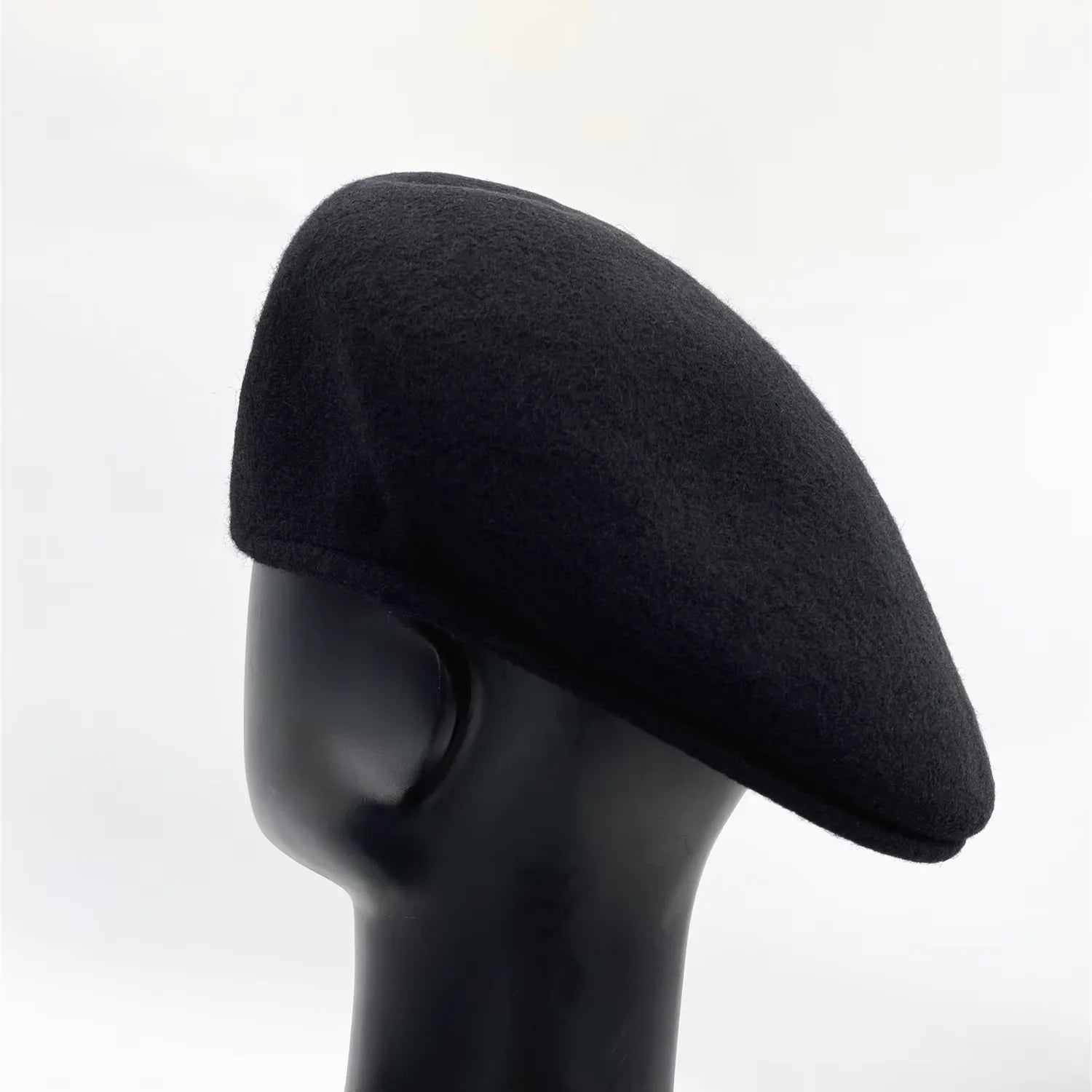 Custom Embroidery Logo Brand Label Baker Boy Beret Cap Knitted Wool Flat Top Ivy Hat for Men Autumn Winter Fashion Warm Dress