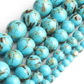 Wholesale 4/6/8/10/12MM Light Blue Shell Turquoise Stone round Loose Beads for DIY Jewelry Accessories