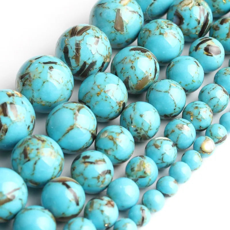 Wholesale 4/6/8/10/12MM Light Blue Shell Turquoise Stone round Loose Beads for DIY Jewelry Accessories