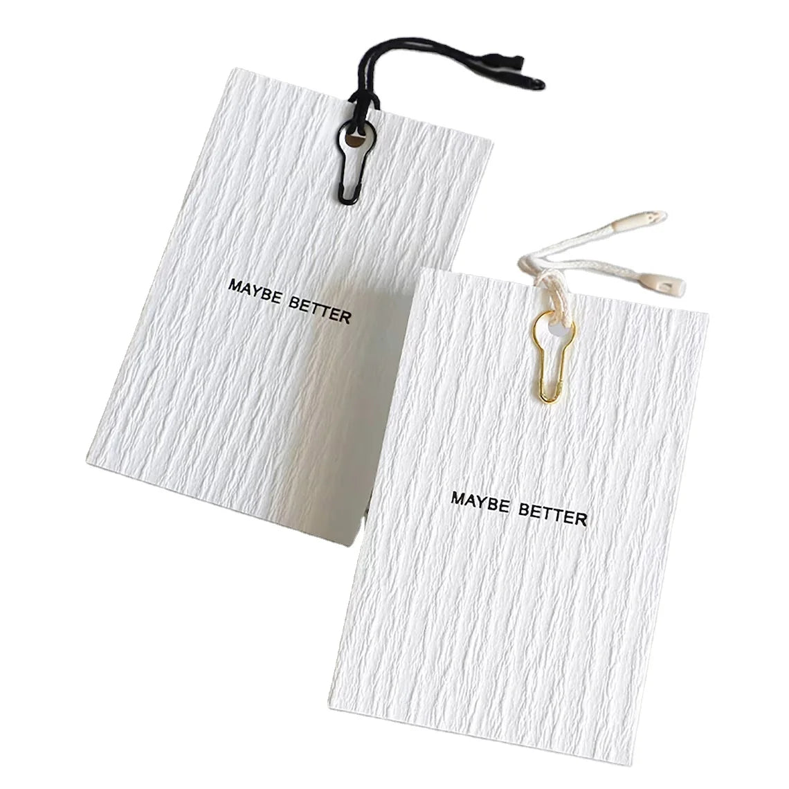 Wholesale Luxury White Garment Paper Hang Tag with Embossed Swing Logo Custom Logo Printed Clothing Labels for Bags