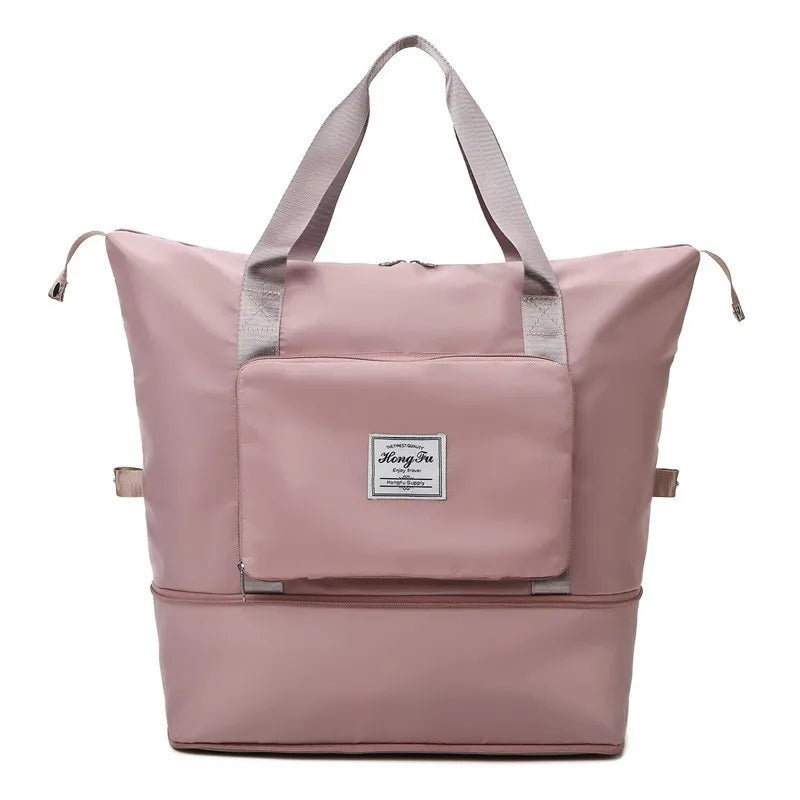Zipper Closure Fashion Style Air Available Women's Durable Nylon Gym Duffel Bag Low MOQ Dry Wet Separation Foldable Travel Bag