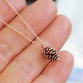 New Charming Women Necklace Jewelry Gold Silver Plant Herbarium Specimen Pendant Pine Nut Necklace