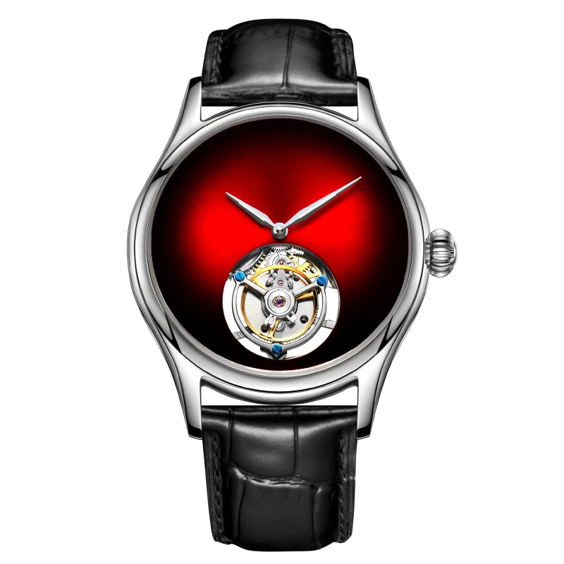 AESOP Tourbillon Skeleton Watch  Fashion 316 Stainless Steel Waterproof  Leather  Men Mechanical Watches