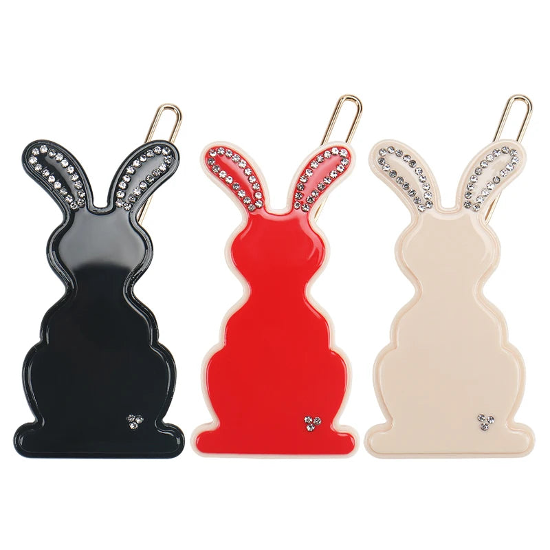 New Year Style Girls Hair Accessories France Acetate Rabbit Hair Pin Small Size 5.5cm Little Rabbit Hairpin for Girls