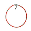 Natural Turquoise and  Spiny Oyster  925 Sterling Silver Necklace