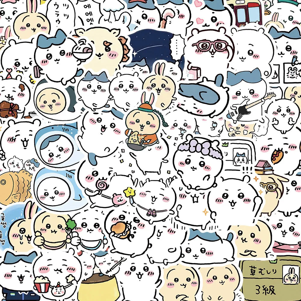 60PCS New Cartoon Hamster Funny Memes Collection Cute Chiikawa Sticker