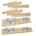 Set of 8 Wooden Domino Mahjong Holder Mexican Train Domino Rack