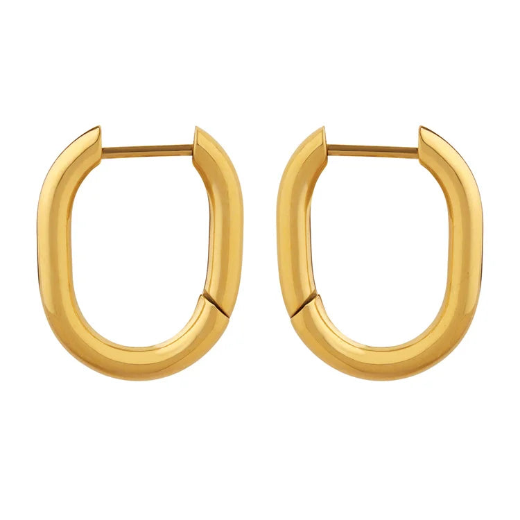 Factory Price Fall Niche Design Geometric U Shape Jewelry 18K Gold Plated Earring Sets for Women