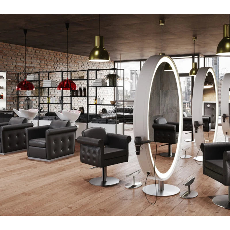 Whole Set Hair Salon Equipment Salon Chair and Mirror Station With Led