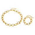Minimalist  Stainless Steel 18K Gold Plated Bracelet Jewelry Gift Thick Link Chain Handmade Choker Necklace Set