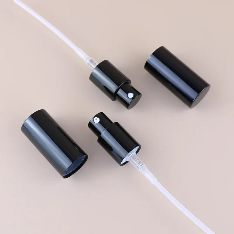 Black Luxury Cosmetic Aluminum Perfume Fine Mist Sprayer Pump Skin Care Mist Sprayer Pump with Cap 18/415