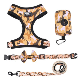 New Wholesale Animal Print Dog Harness Set Custom Pet Harness