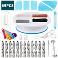 69 Pcs Plastic Cake Decorating Supplies Kit Home Kitchen Baking Pastry Nozzle Tools Set
